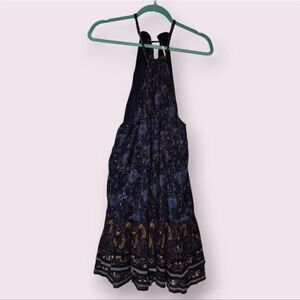 Free People Lyla Mini Romantic Cottagecore Boho Dress Blue Large L | EUC